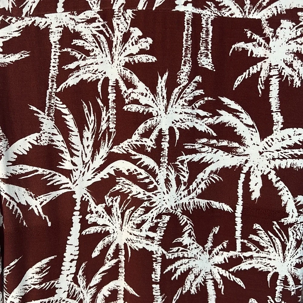 Express Printed Ruffle Hem Oversized Shirt Dress - Picture 6 of 9